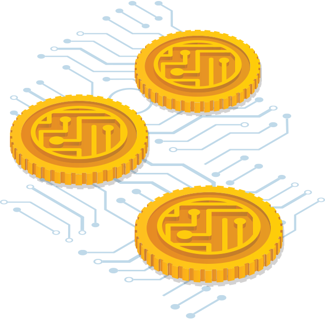 Digital Currency Circuit Background PNG image