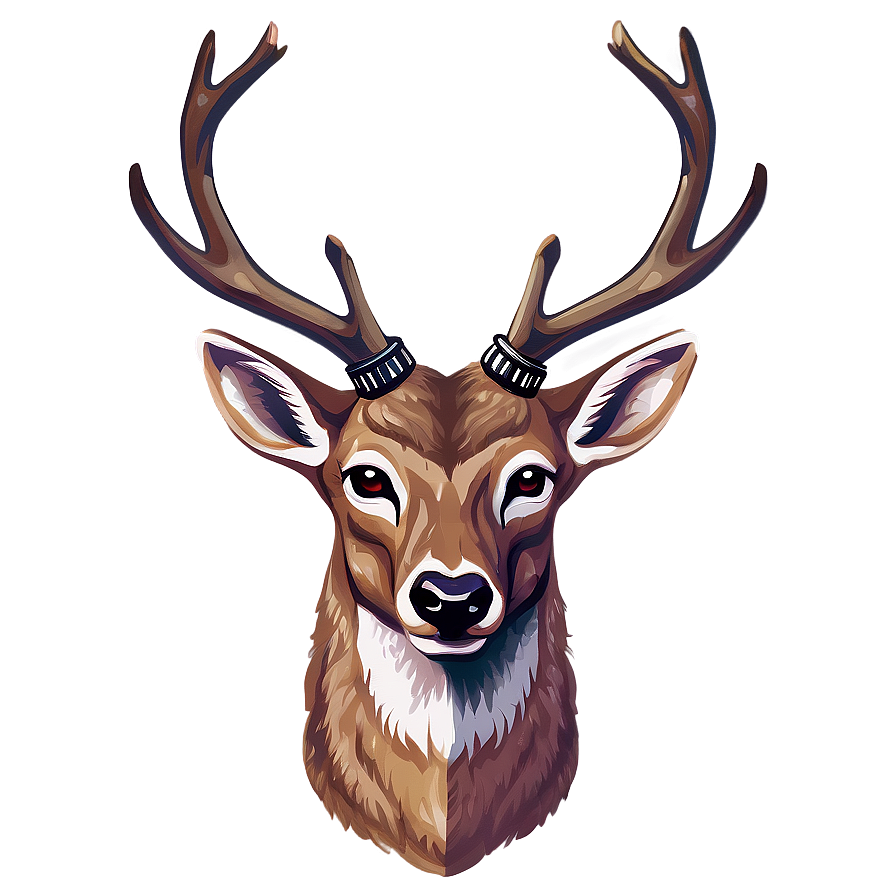 Digital Deer Head Art Png Vmr26 PNG image