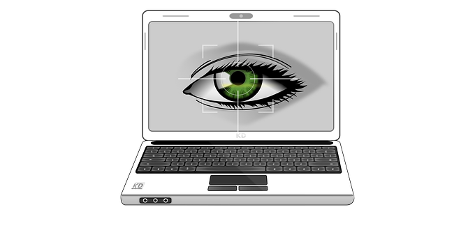 Digital Eye Surveillance Laptop PNG image