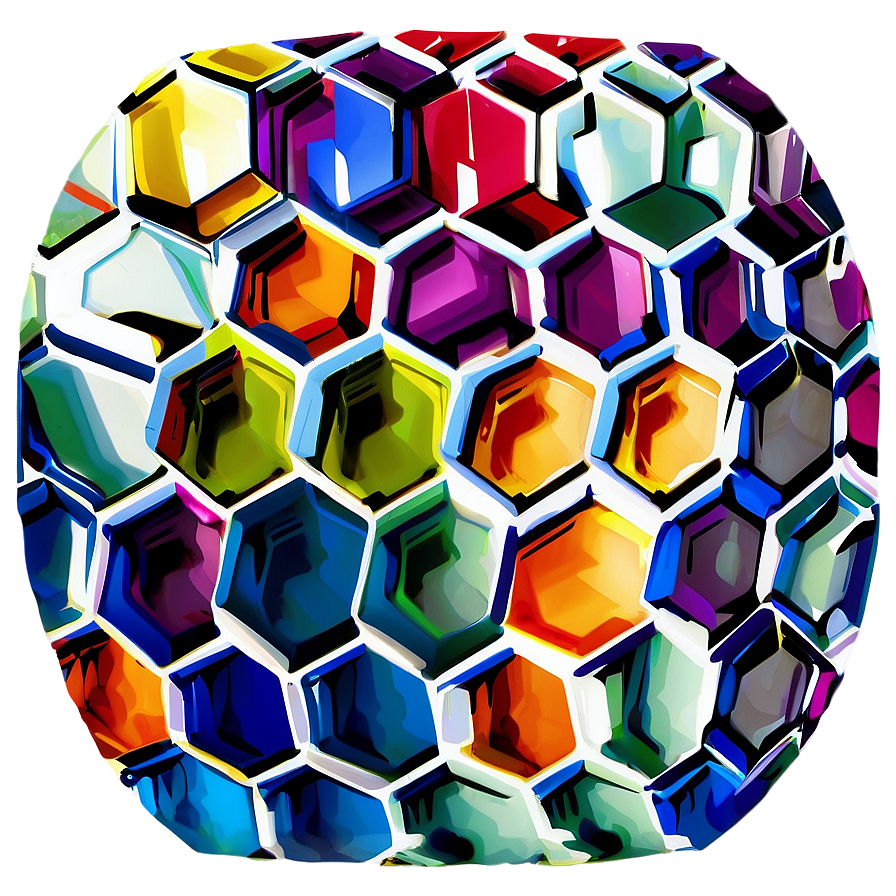 Digital Hexagon Pattern Png 06202024 PNG image