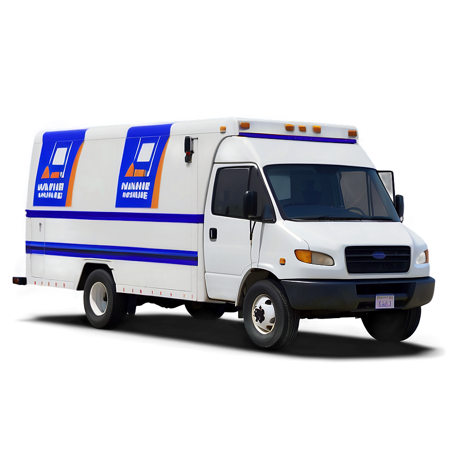 Digital Mail Truck Render Png Kwe PNG image