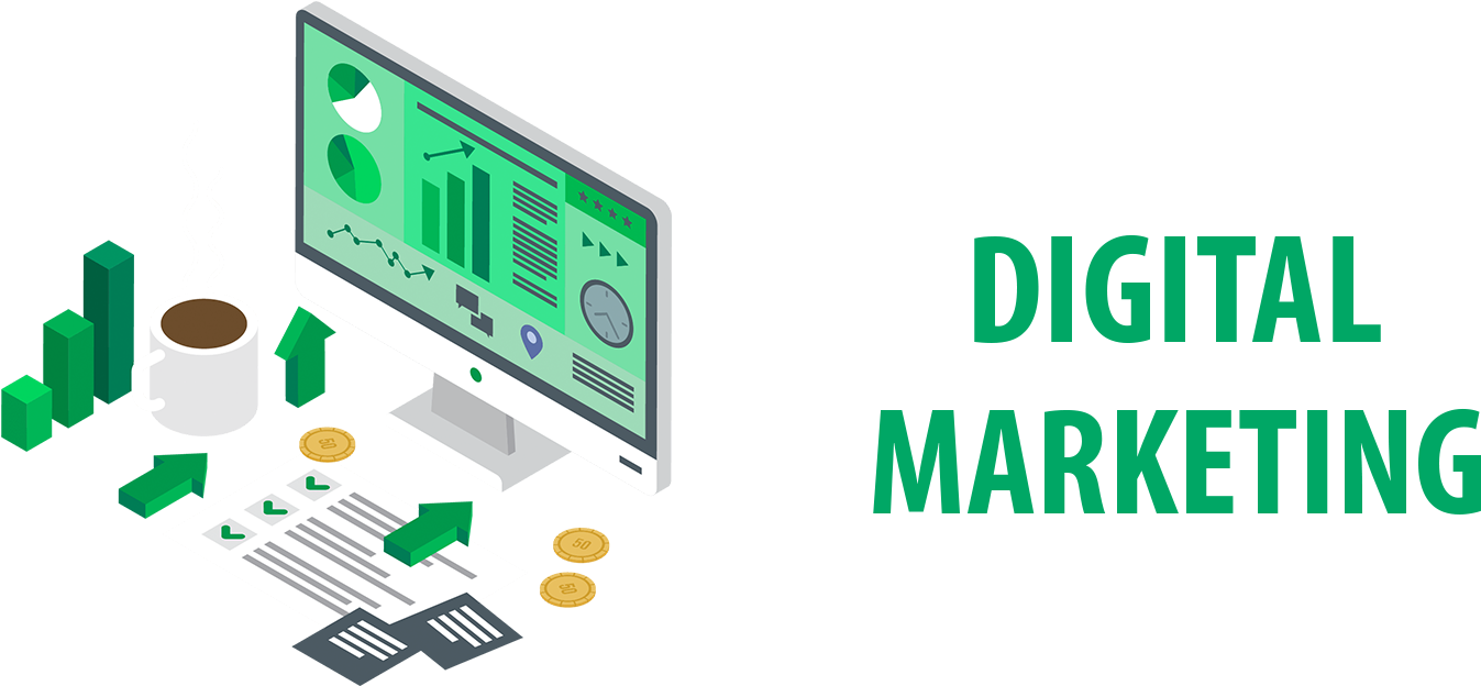 Digital Marketing Analysis Isometric PNG image