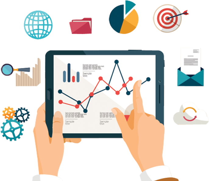 Digital Marketing Analytics Tablet PNG image