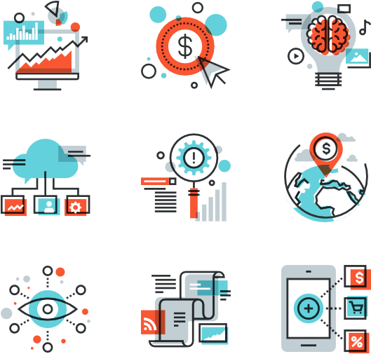 Digital Marketing Concepts Icons PNG image