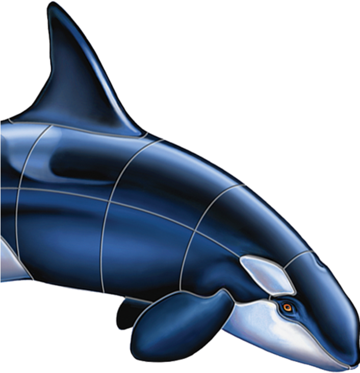 Digital Orca Sculpture Artwork PNG image