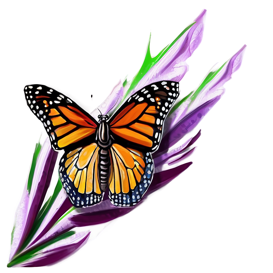 Digital Painting Monarch Butterfly Png 12 PNG image