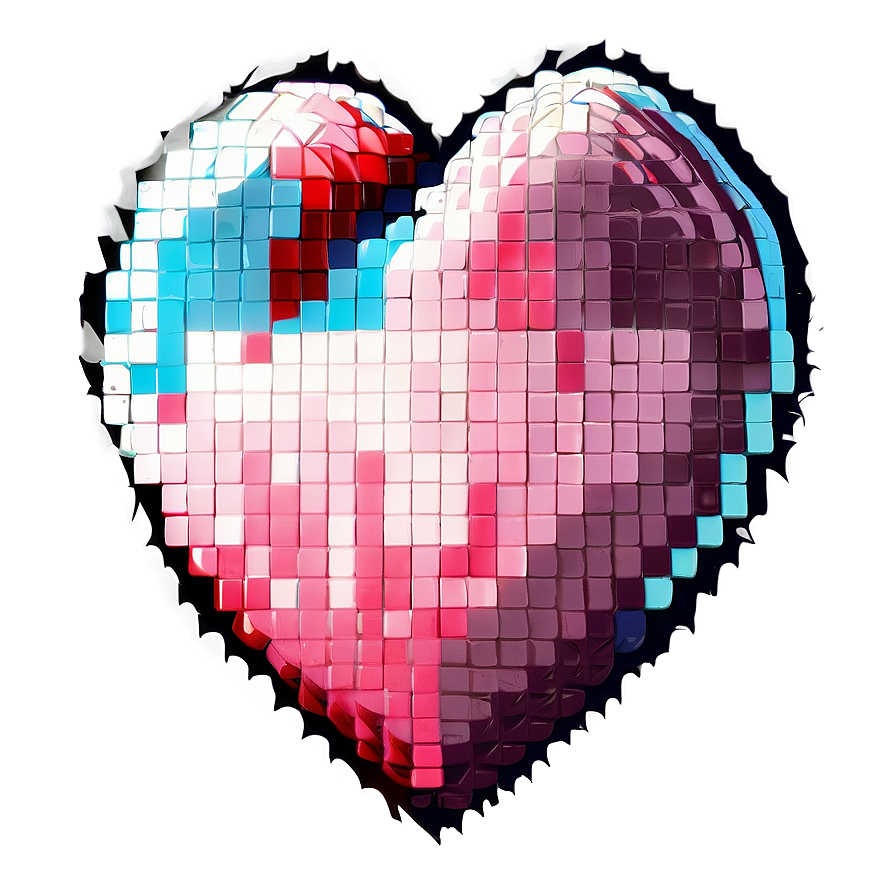 Digital Pixel Heart Png 4 PNG image