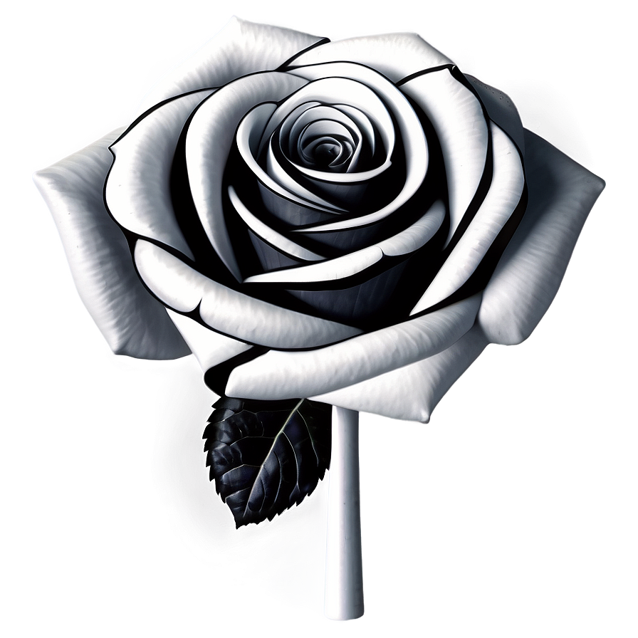 Digital Rose Black And White Png 06132024 PNG image