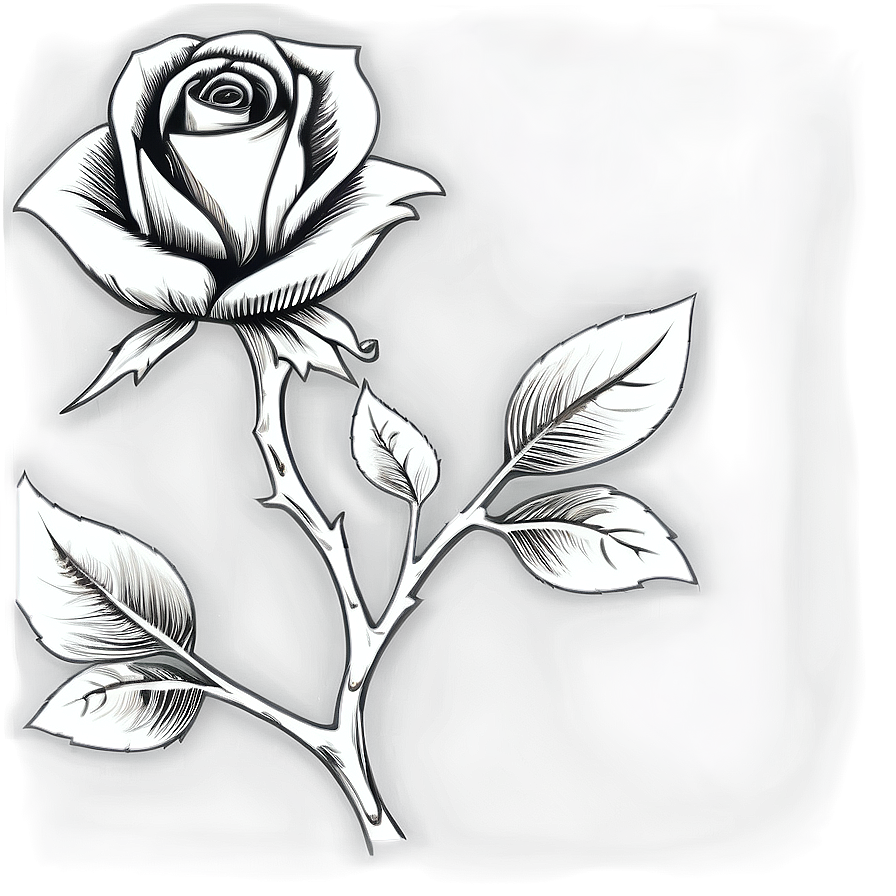 Digital Rose Black And White Png Vqk97 PNG image