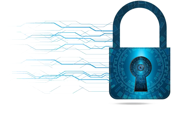 Digital Security Padlock PNG image