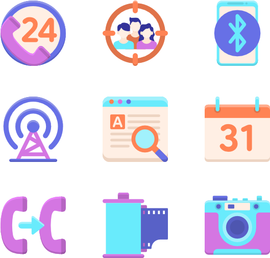 Digital Service Icons Set PNG image