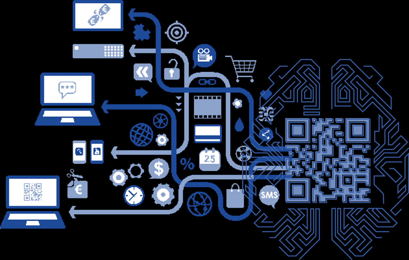 Digital Technology Integration Concept PNG image