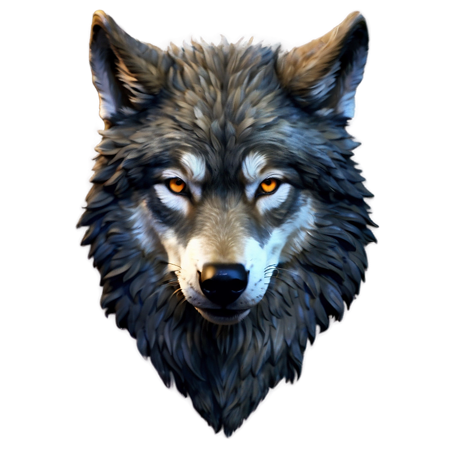 Digital Wolf Head Render Png Dsi68 PNG image