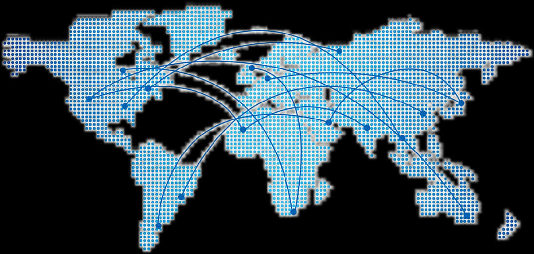 Digital World Connectivity Map PNG image