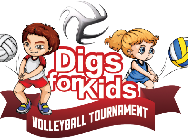 Digsfor Kids Volleyball Tournament Logo PNG image