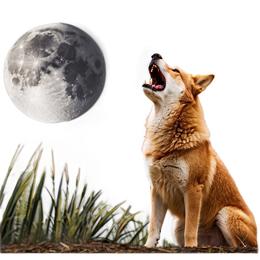 Dingo Howling At Moon Png Plm PNG image