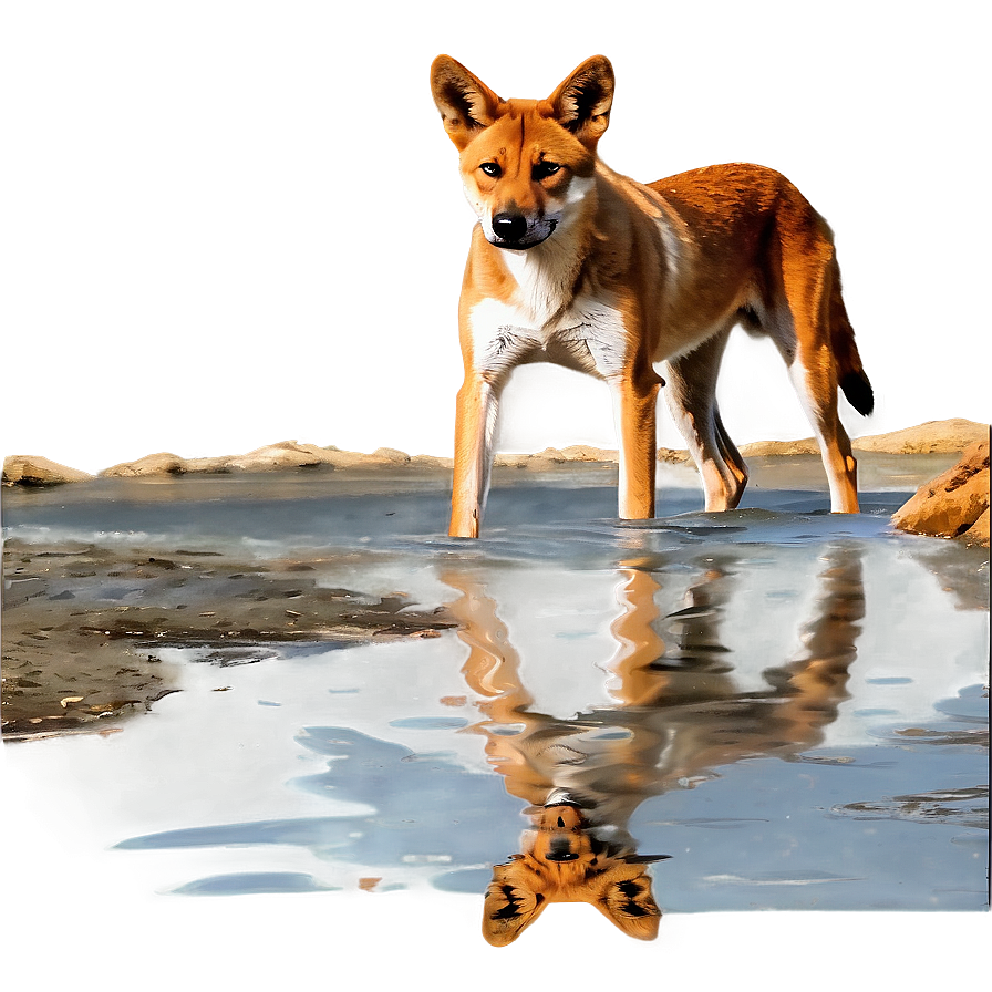 Dingo Waterhole Scene Png Jbk PNG image