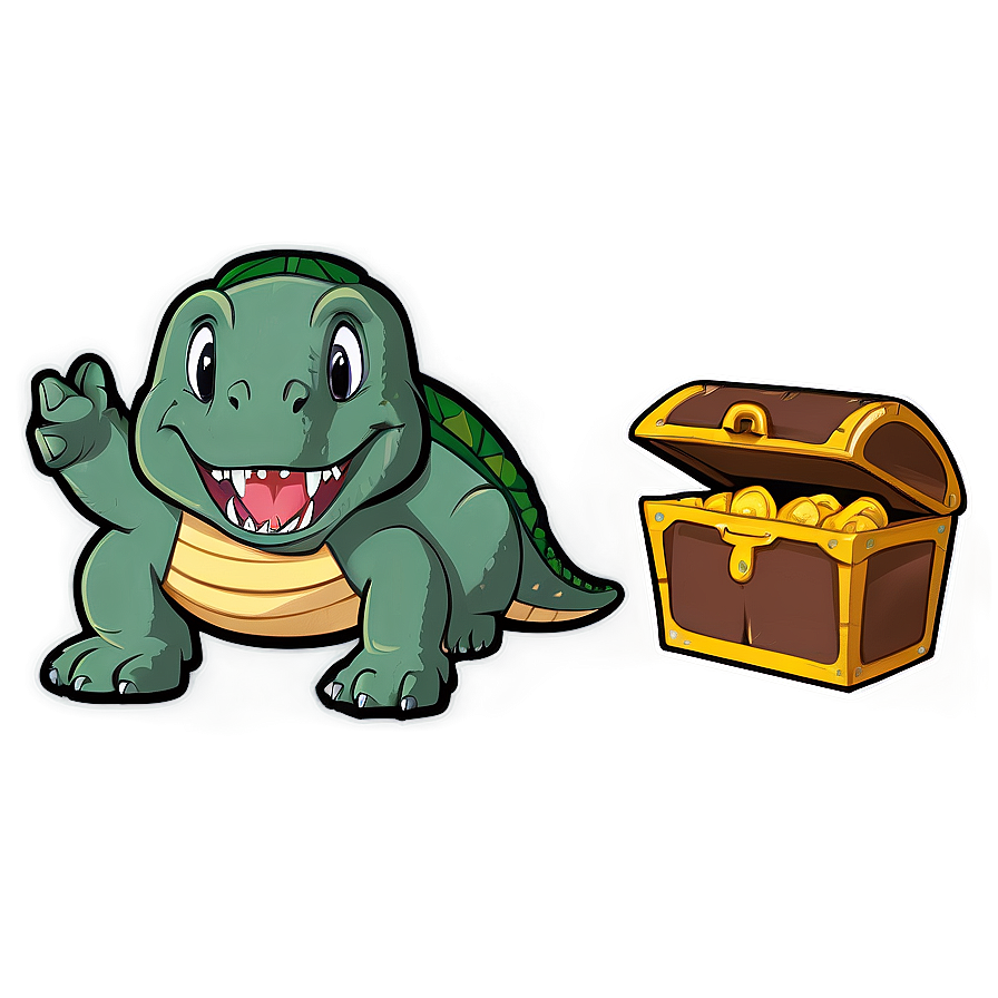 Dino And Pirate Treasure Png 06122024 PNG image