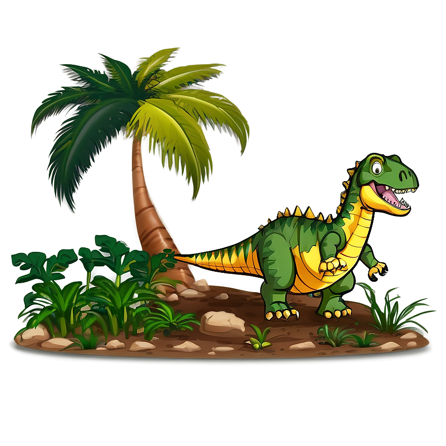 Dino In Jungle Scene Png 06122024 PNG image