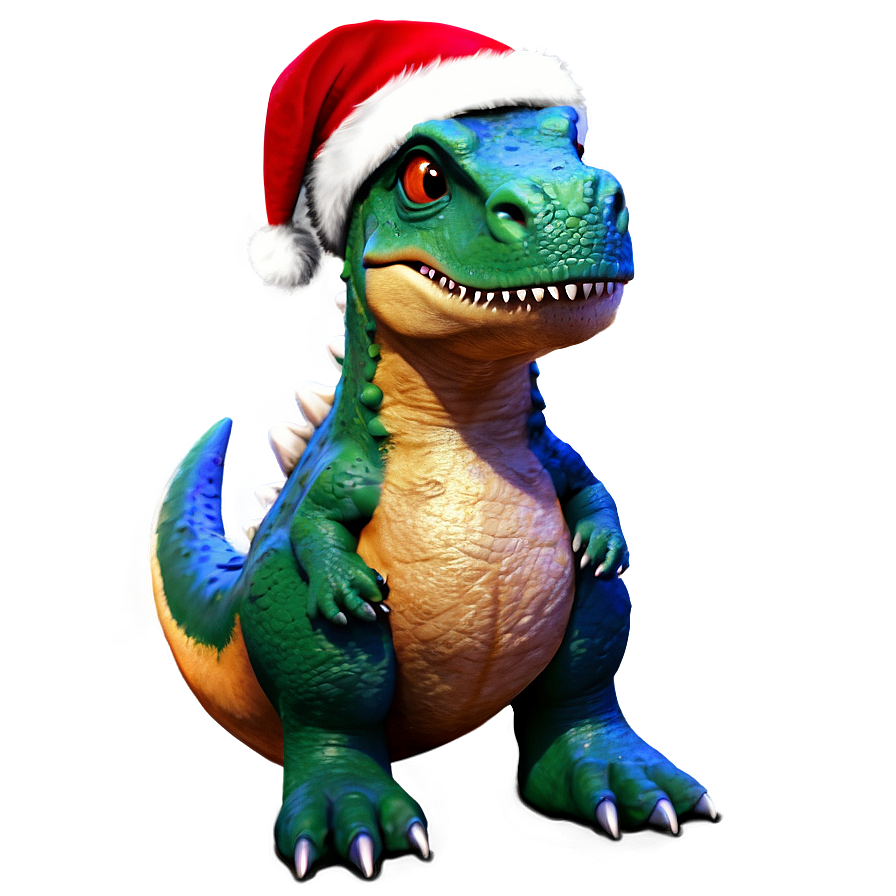 Dino In Santa Hat Png 06122024 PNG image