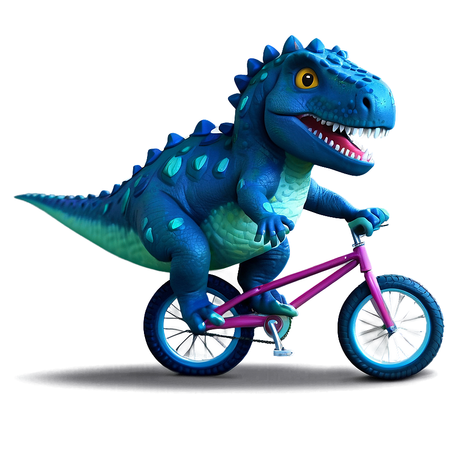 Dino Riding Bicycle Png Gyg20 PNG image