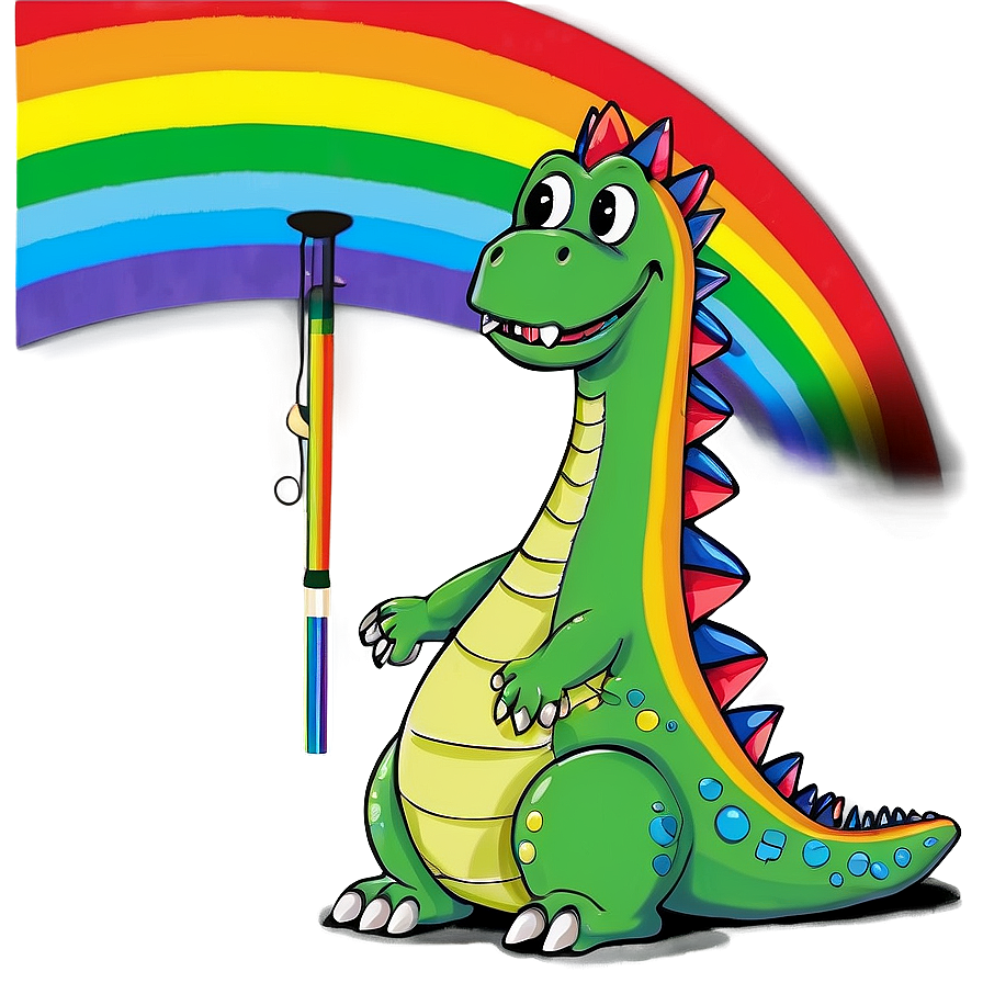 Dinosaur And Rainbow Png Drq97 PNG image