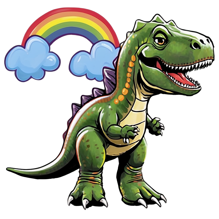Dinosaur And Rainbow Png Rnw51 PNG image