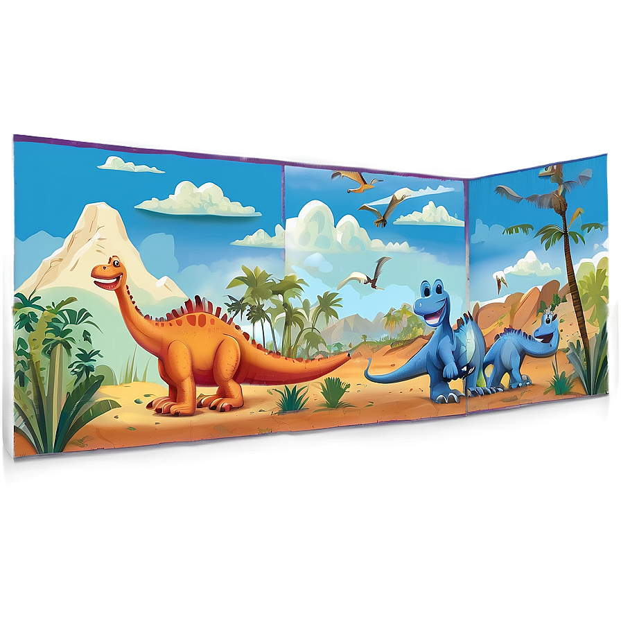 Dinosaurs Land Mural Png 06282024 PNG image