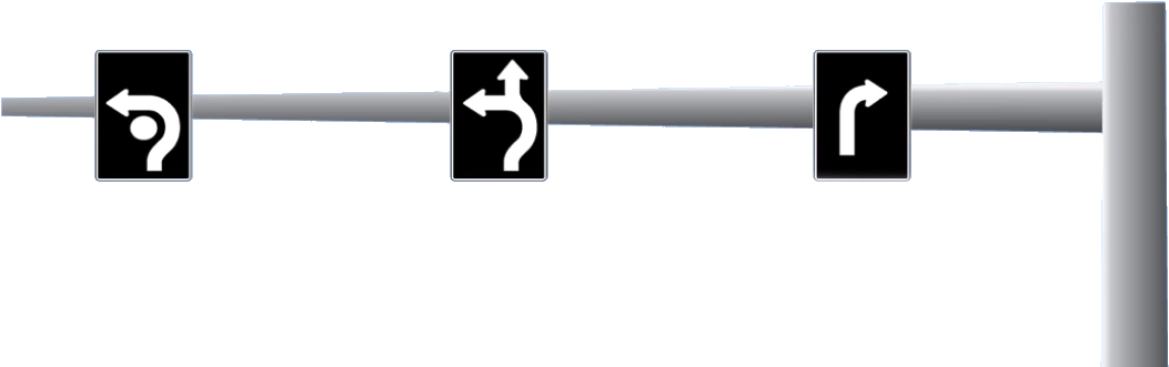 Directional Traffic Signson Pole PNG image