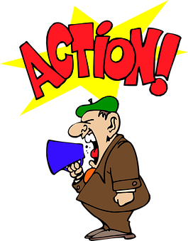 Director Shouting Action Cartoon PNG image