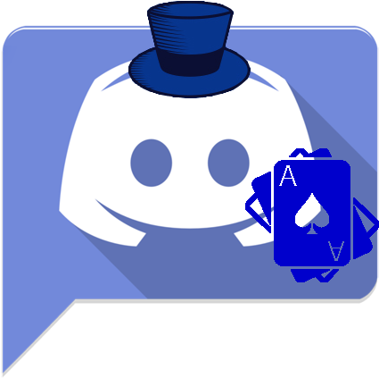 Discord_ Logo_with_ Top_ Hat_and_ Cards PNG image