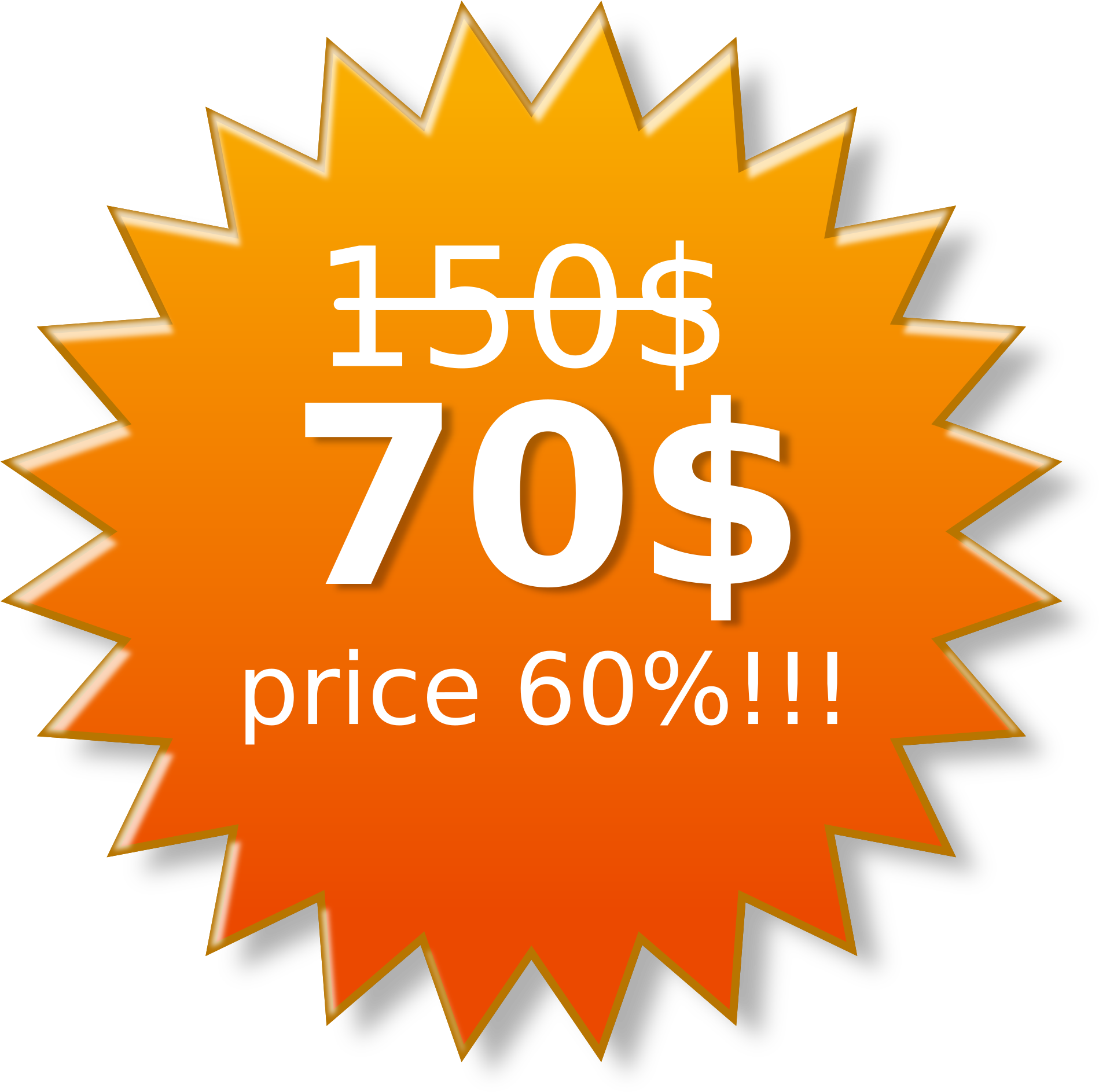 Discount Price Tag60 Percent Off PNG image