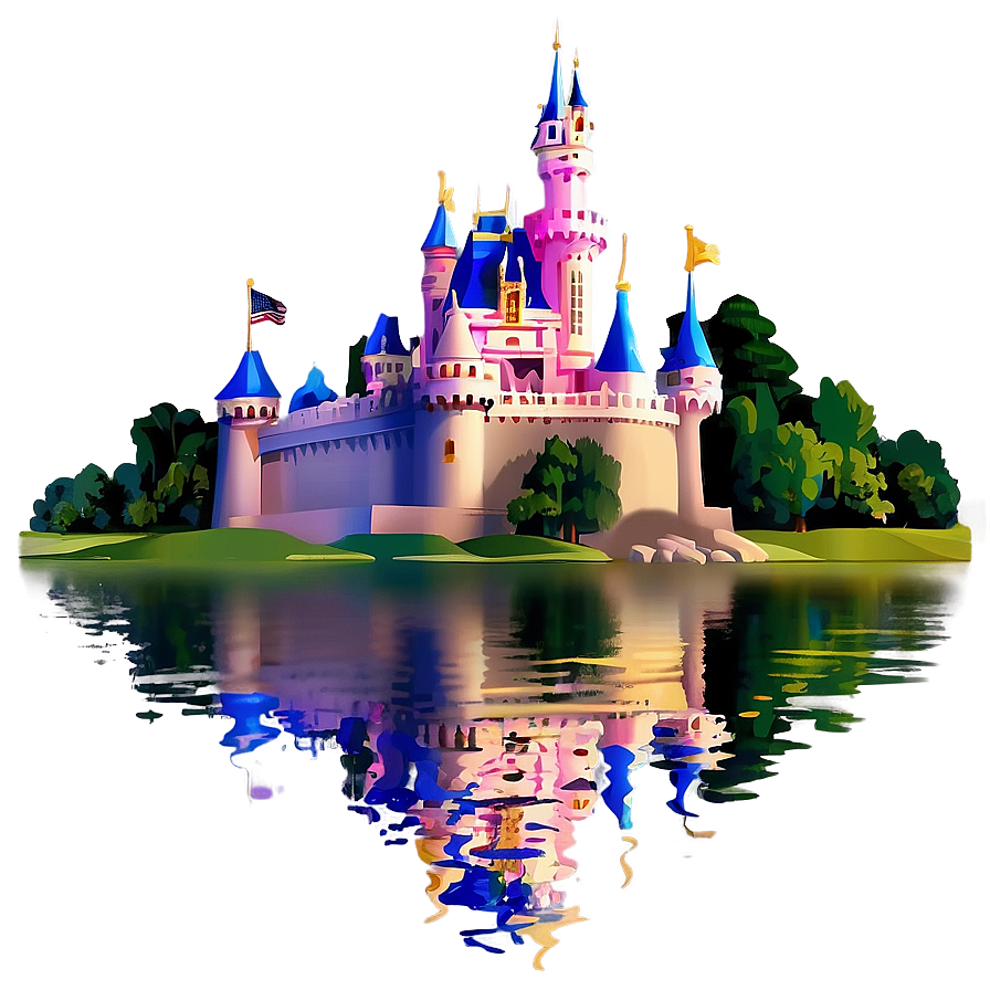 Disney Castle By The Lake Png 05242024 PNG image