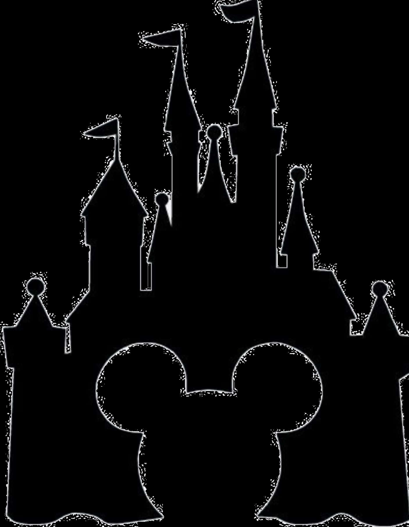 Disney Castle Mickey Silhouette PNG image
