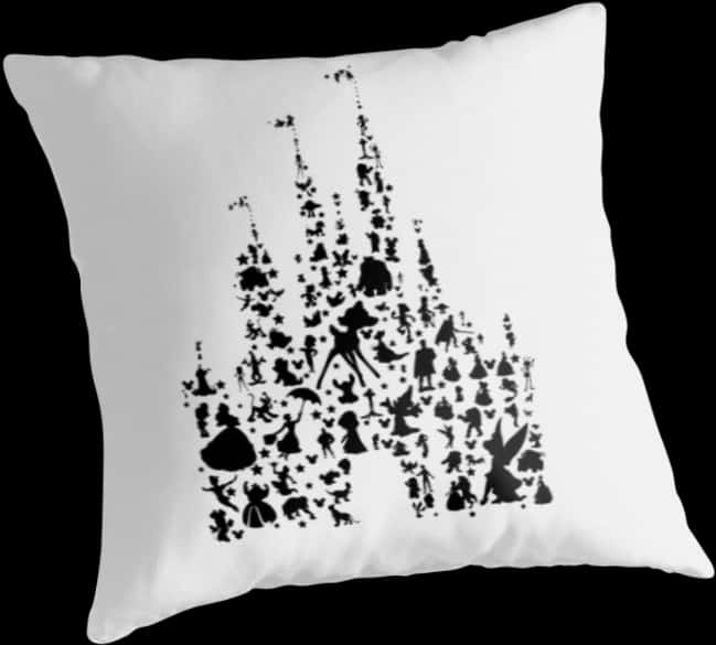 Disney Castle Silhouette Pillow PNG image
