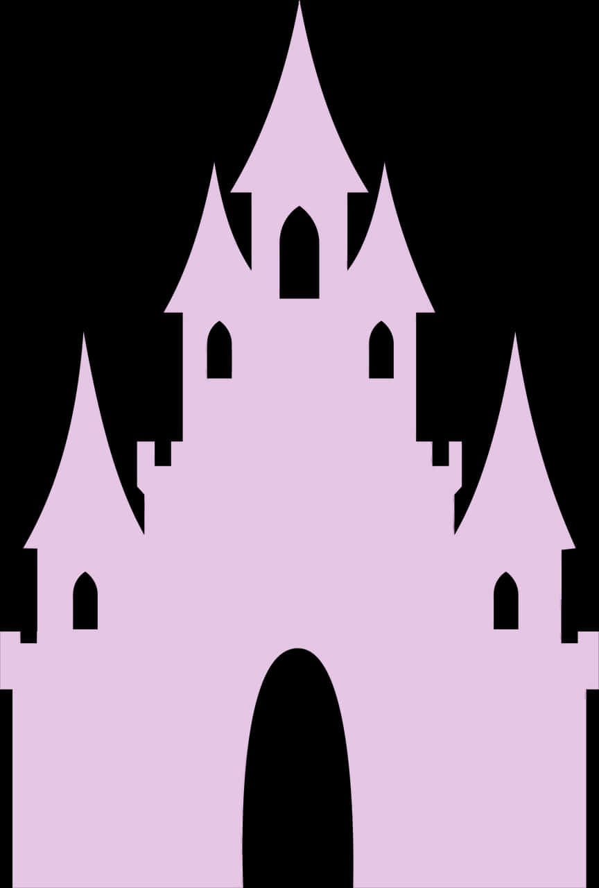Disney_ Castle_ Silhouette_ Pink_ Background PNG image