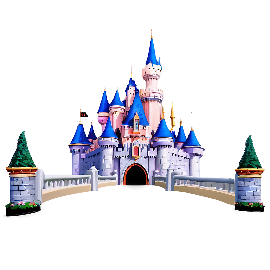 Disney Castle Theme Park Entrance Png Wof PNG image