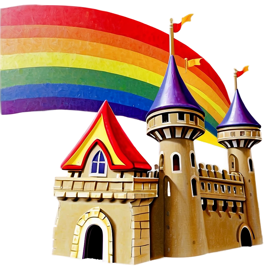 Disney Castle With Rainbow Png 05242024 PNG image