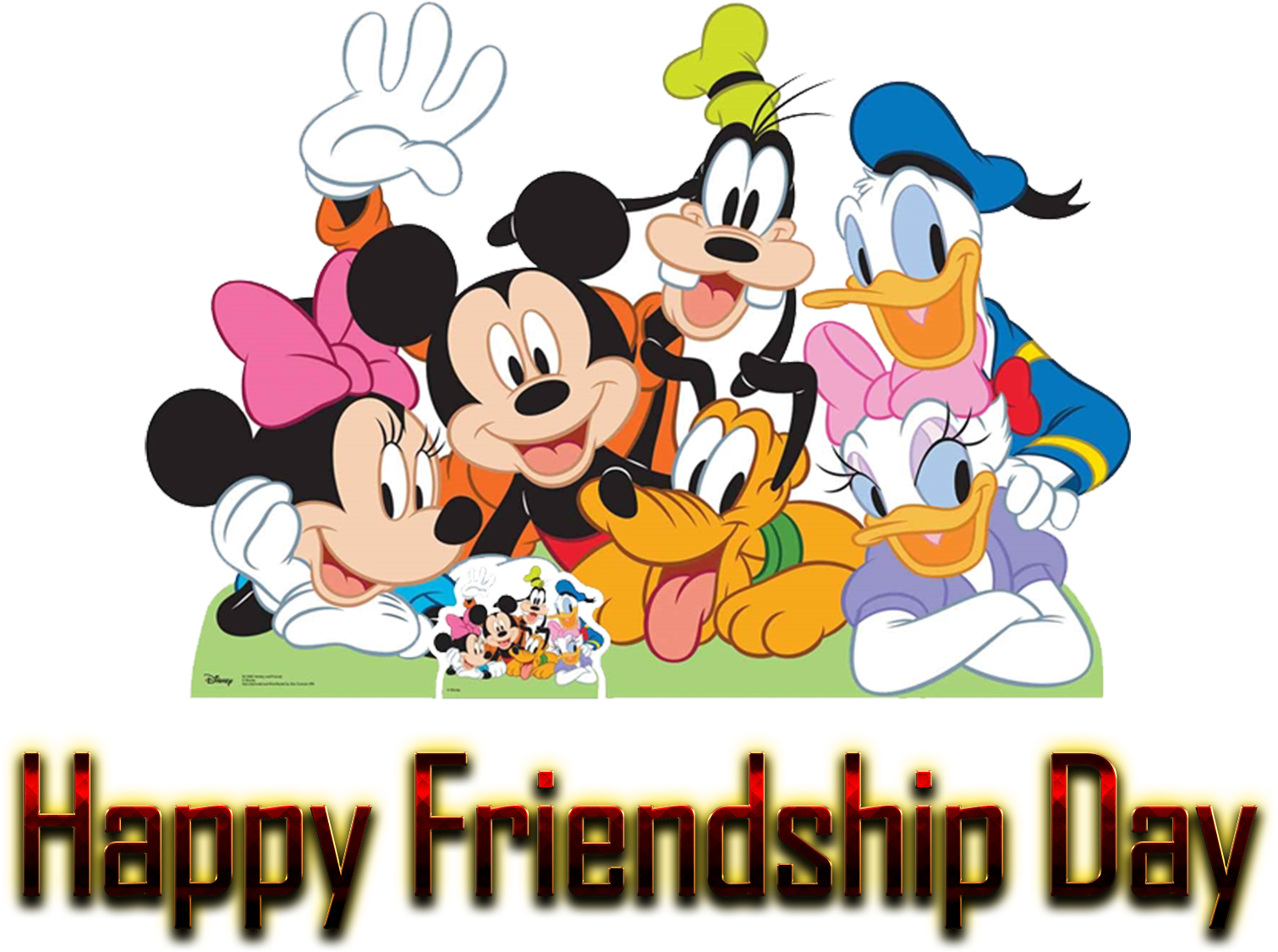 Disney Friends Celebrating Friendship Day PNG image