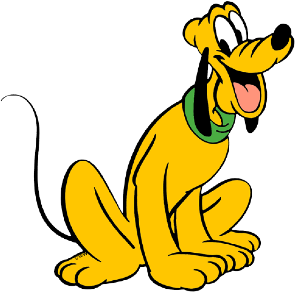 Disney Pluto Sitting Happily PNG image