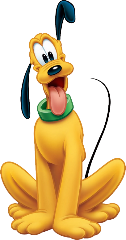 Disney Pluto Sitting Happily PNG image