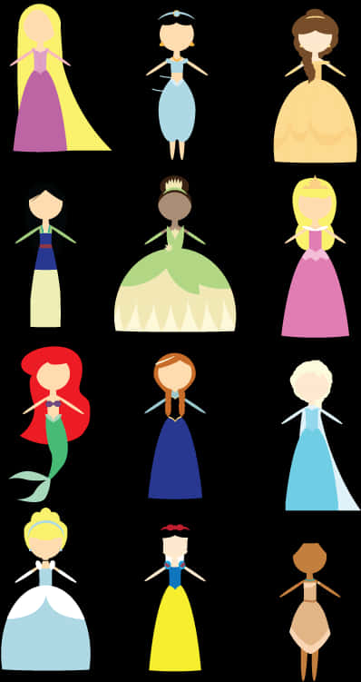 Disney Princess Silhouettes PNG image