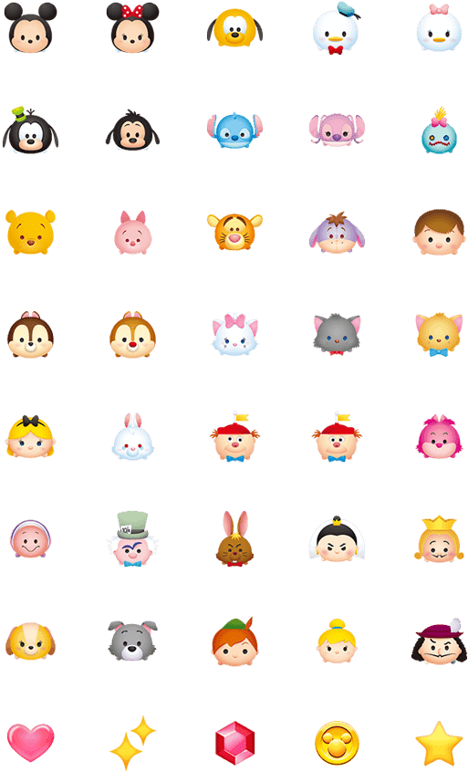 Disney Tsum Tsum Character Collection PNG image