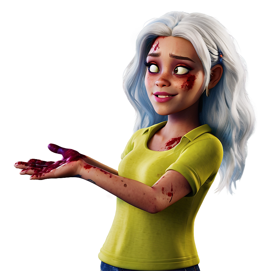 Disney Zombies Addison White Hair Png Hkw PNG image