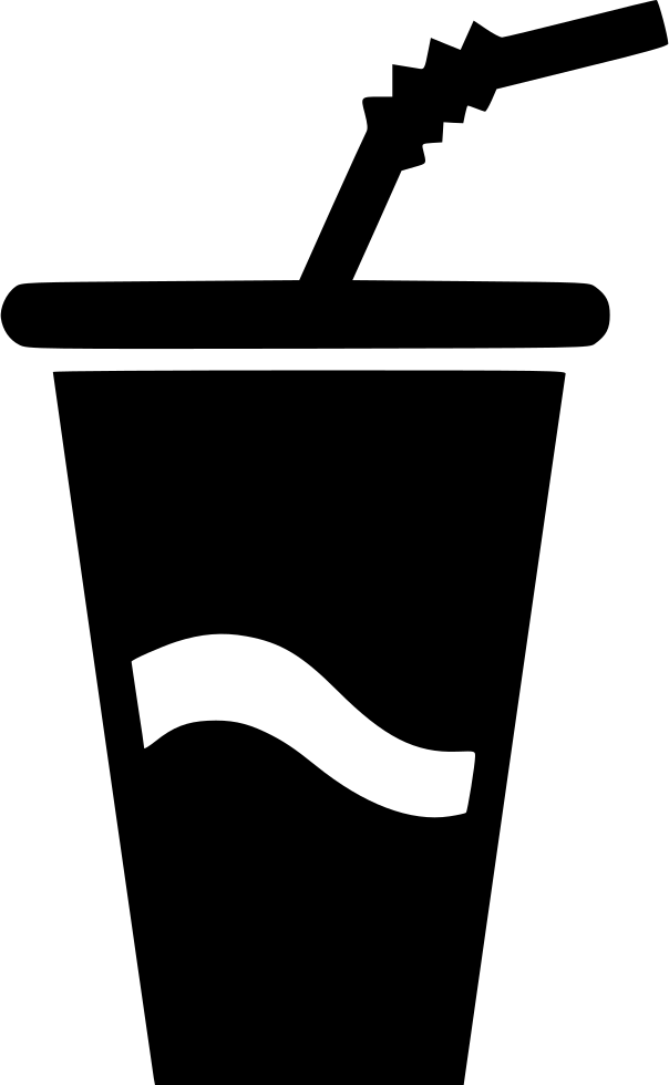 Disposable Cup With Straw Silhouette PNG image