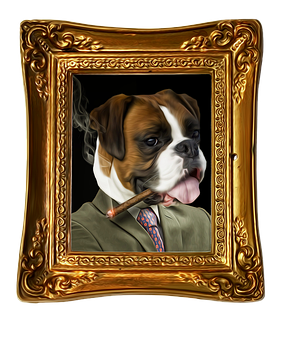 Distinguished Bulldogwith Cigar PNG image