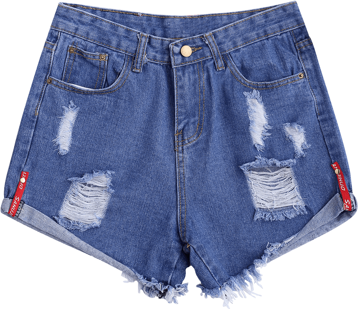 Distressed Denim Shorts PNG image