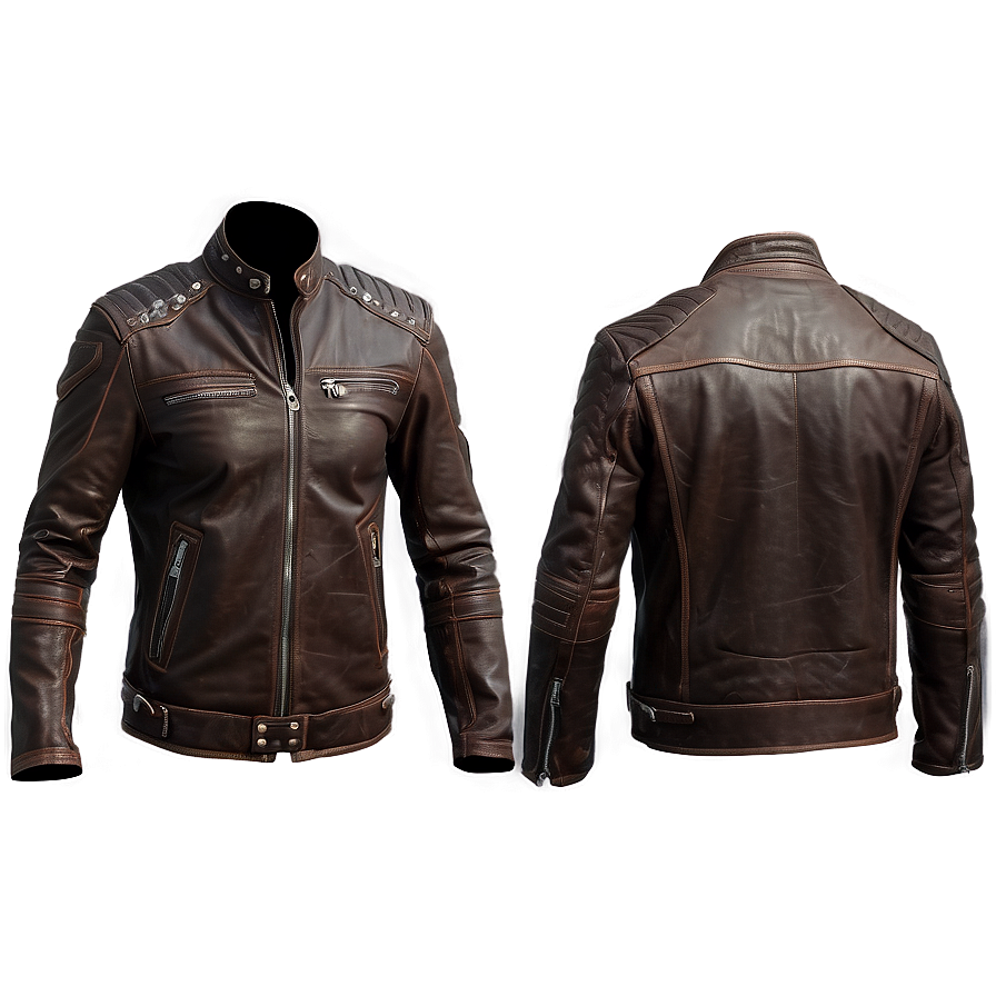 Distressed Leather Jacket Png 06122024 PNG image