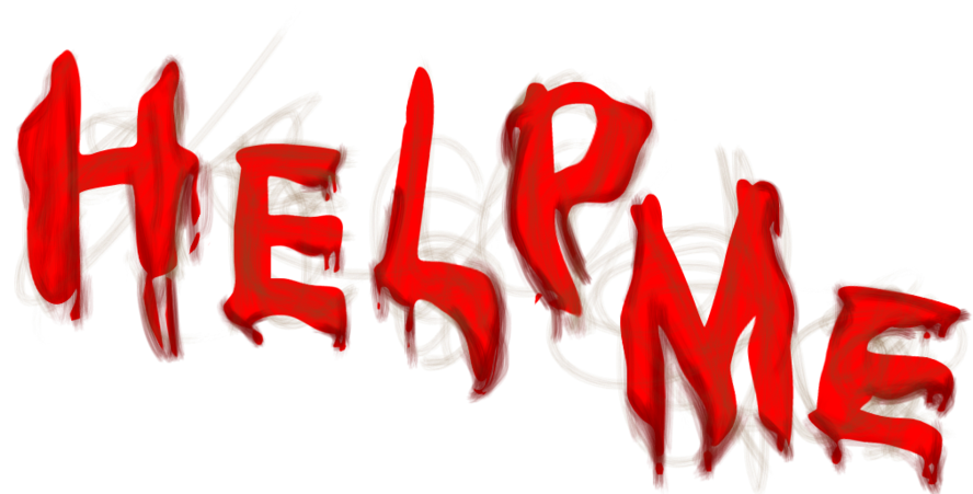Distressed Red Help Me Text PNG image