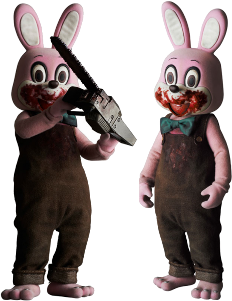 Disturbing Rabbit Costumeswith Chainsaw PNG image